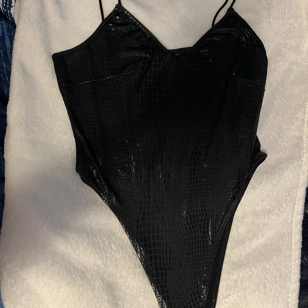 Black animal scale bodysuit